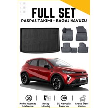 Ko Kaliteoto Renault Captur 2024 Model Üst Birebir Uyumlu Bagaj Havuzu+Paspas Seti
