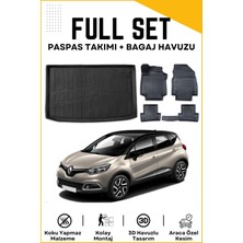Ko Kaliteoto Renault Captur 2019 Model Birebir Uyumlu Bagaj Havuzu+Paspas Seti
