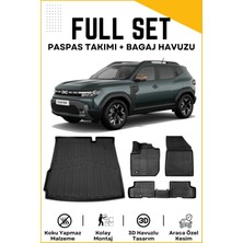 Ko Kaliteoto Dacia Duster 4x2 2024-2025 Model Birebir Uyumlu Bagaj Havuzu+Paspas Seti