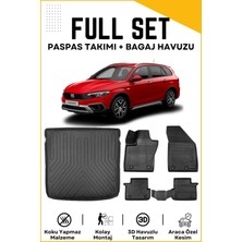 Ko Kaliteoto Fiat Egea Cross Wagon 2024 Model Üst Birebir Uyumlu Bagaj Havuzu+Paspas Seti