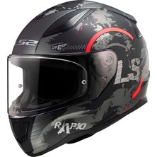 Ls2 Rapıd 2 Cırcle Mat Siyah Kırmızı Kask