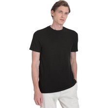 Hatemoğlu Siyah Regular Fit Bisiklet Yaka Tişört