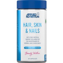 Applied Nutrition Hair, Skin & Nails, (BİOTİN+B12+MAGNESİUM Oxide+Grape+Collagen+Folic Acid 60 Caps