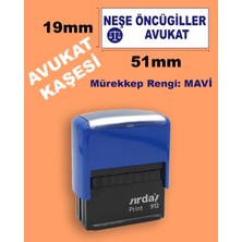 Plankton Tasarım Logolu Avukat Kaşesi, 912 (51mm*19mm) Mavi Keçeli Otomatik Kaşe