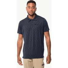 Jack Wolfskin Travel Polo Erkek Mavi Tişört
