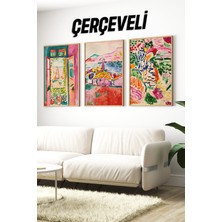 KutuTR 🌈 Renk Cümbüşü Soyut Manzara Temalı 3’lü Çerçeveli Tablo Seti🌿 CRV1170 23 x 32