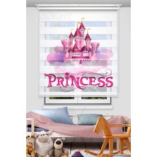 Avart Digital  Prensesin Şatosu Çocuk Odası Perdesi - Dijital Baskılı Zebra Stor Perde
