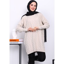 İmaj Butik Krem Soğuk İplik Merserize Triko Tunik