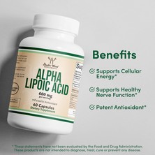 Double Wood Alpha Lipoic Potent Antioxidant For Neuropathy And Cardiovascular Health 600 Mg 60 Caps