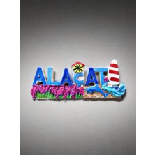 Mundy Alaçatı Temalı Kabartmalı Polyester Magnet. 10CM x 4cm. Pembe