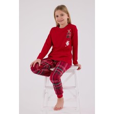 Arnetta Kız Çocuk Aile %100 Pamuklu 4 Mevsim New Year Uzun Kollu Pijama Takım