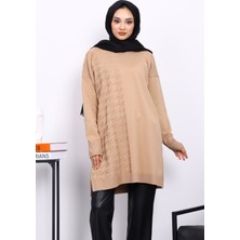 İmaj Butik Bisküvi Soğuk İplik Merserize Triko Tunik