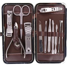 MiraLive Tırnak Makası Tırnak Bakım Seti Deri Çantalı 12 Parça Set (4887)