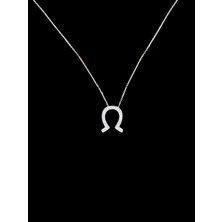 Fm 925 Ayar Zirkon At Nalı Model, 40-45 cm Kolye Uzunluğu, Ağırlık Ortalama 2-2,5 gr Aralığında, Mükemmel Hediye 925 Ayar Gümüş Kolye (KOD2773)