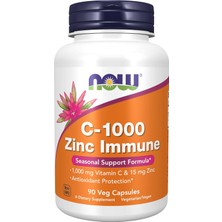 Now Foods Supplements C-1000 Vitamin & Zinc Immune Support Antioxidant Protection 90 Veg Caps