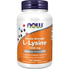 Now Foods, Double Strength L-Lysine(Lizin) Çift Güçlü, Amino Asit 1,000 Mg, 100 Tablet