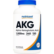 Nutricost Akg Alpha Ketoglutaric Acid Supplement 1,000 Mg, 240 Capsules, 120 Servings Per Bottle - Powerful Precursor To Glutamine & Arginine, Energy Support