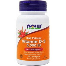 Now Foods Vitamin D3 High Potency 5000 Iu 120 Softgels