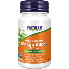 Now Foods Ginkgo Biloba Supports Brain Health 120 Mg Double Strength 50 Veg Caps