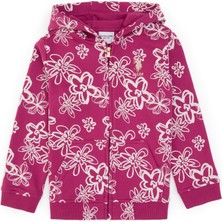 U.S. Polo Assn. Kız Çocuk Pembe Kapüşonlu Fermuarlı Çiçekli Sweatshirt 50317959-VR041