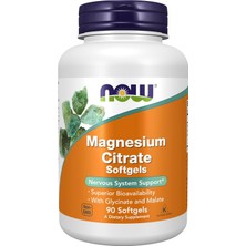 Now Foods Now Magnesium Citrate, With Glycinate & Malate, Nervous System Support 90 Softgels