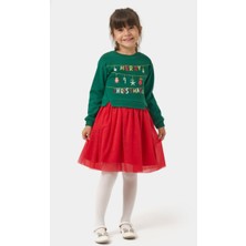 Name Baby & Kids Kız Çocuk Merry Simli Kız Yılbaşı Elbisesi NBK-24905