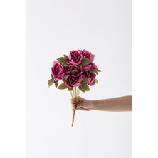 Güleç Yapay Çiçek Yapay Ortancalı Şakayık Demeti Pembe 45 cm 11 Dal