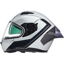 N60-6 Sport Mesmerico Kapalı Motosiklet Kaskı 341 Beyaz Siyah Xl