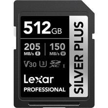 512GB Silver Plus Sd Uhsı V30 U3 205MB/S Hafıza Kartı