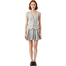 Ersefa Zarif Kadın Skater Dokuma Mini Elbise Kolsuz V Yaka Çizgili Deseniyle Günlük Şıklık Sunar Kaliteli