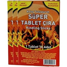 Süper Tablet Çıra 1 Tablet 16 Adet - Mangal Soba Tutuşturucu