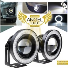 Han Mercekli Angel LED Halkalı Sis Far Gövde Su Geçirmez Angel Beyaz 76 mm