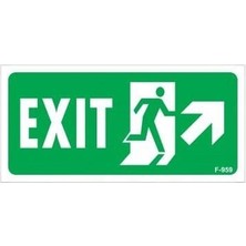 Exit Sağ Yukarı Uyarı Levhası 17,5X25 KOD:959