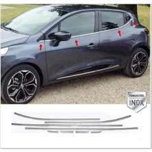 Oto Aksesuar Renault Clio 4 Ile Uyumlu Hb Krom Cam Çıtası 8 Parça 2012-2018 Arası P.çelik
