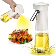 240ML Yağ Zeytinyağı Püskürtücü, Airfryer Sprey Şişesi, Cam Yağ Spreyi, Hava Fritözü Için Yağlık, Barbekü, Salata, Pişirme, Izgara Mutfak Aletleri, Yağdanlık (Beyaz)