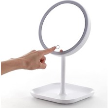 Of Myth - 1x+5x Zoom 23 LED Işıklı Makyaj Aynası, 360° Döner, Dokunmatik Sensörlü, Kablolu – Kablosuz Kullanım