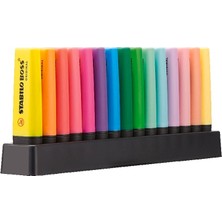 Boss Orıgınal - Fosforlu Kalem - 15'li Masa Seti - 9 Parlak Renk - 6 Pastel Renk