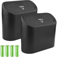 2 Parça Küçük Araba Çöp Kutusu, Evrensel Taşınabilir Mini Araç Çöp Torbası Ile Ev, Ofis, Mutfak Için