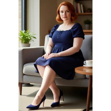 FRM Kadın Balon Kol Kare Yaka %100 Pamuklu Skater Mini Elbise Rahat ve Şık Günlük Stiller Kaliteli