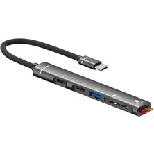 USB 3.0 Type-C 5in1 Port Çoklayıcı Hub Alüminyum Slim Kasa - AL4123