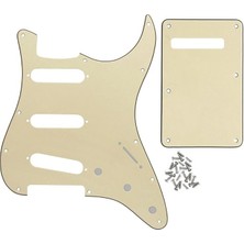 Sss Style Pickguard ve Tremolo Cavity Cover Back Plate 11 Delikli Set Abd/meksika Standart St Gitar Parçaları Için, 3 Katmanlı Krem