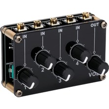 4'ü 1 Arada Pasif Mikser Modülü Mini Stereo 4 Kanallı Pasif Mikser Ses Mikseri 4 Ses Girişi - 1 Çıkış Ultra Kompakt Kayıt Stüdyosu Için Düşük Gürültü Konsol Sahne Küçük Kulüp Veya Bar