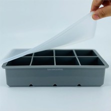 Chef Kapaklı Silikon Buz Kalıbı - Bpa Içermeyen, Viski ve Kokteyller Için Büyük Buz Kalıpları, 2 Inç Büyük Buz Küpleri Yapmak Için Kolayca Çıkarılabilen Silikon Buz Kalıbı, Gri