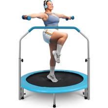 Taşınabilir ve Katlanabilir Trambolin - 40 Inç Ayarlanabilir Küpeşte Sahip Ev Içi Mini Rebounder Fitness Vücut Egzersizi, Çocuklar Için Yaylı Güvenli - SLELT403
