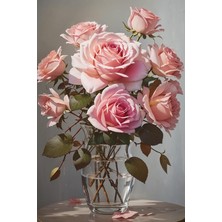 Baskılı Sayılarla Boyama Hobi Seti 40X50 Cm: Vazodaki Güller