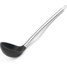 Çelik SAPLI%100 Silikon Kepçe - Siyah