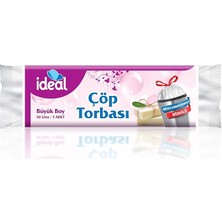 Ideal Büzgülü Beyaz Sabun Kokulu Büyük Boy Çöp Torbası - 65X70