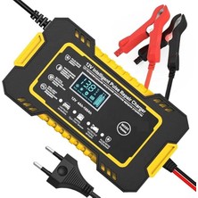Akü Şarj Cihazı Göstergeli Jel Asitli Sulu Kuru Tip Akülere Uygun Battery Charger (Takviye Özelliği Yoktur) (Yellow)