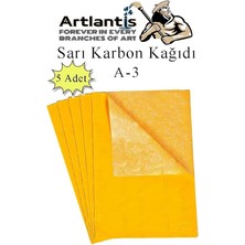 Karbon Kağıdı A3 5 Adet 29,7X42 cm Renkli Karbon Kağıdı Kopya Kağıdı Transfer Kağıdı Sarı