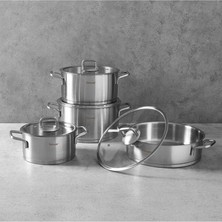 Lusso 8 Parça Çelik Tencere Seti Saten